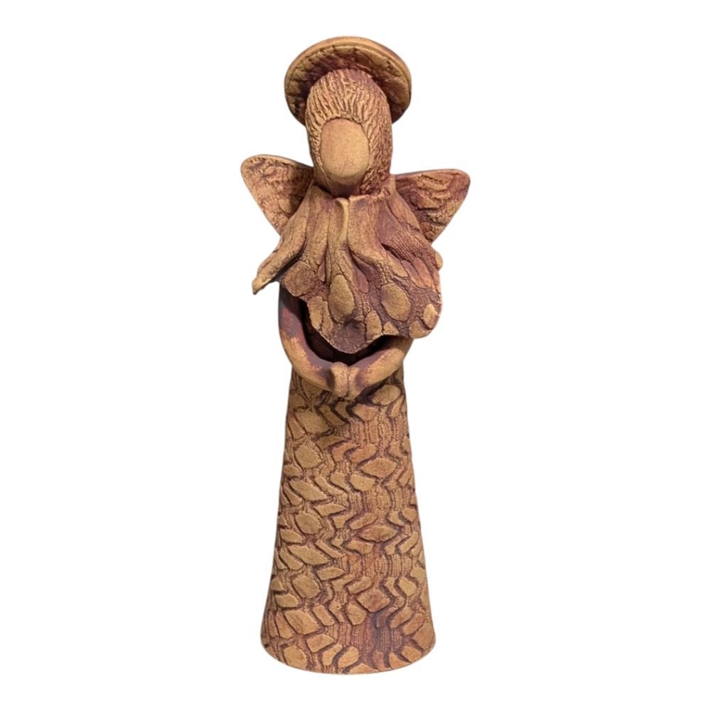 Vintage 1994 Kampa clay angel figurine collectible handmade artistic knick-knack